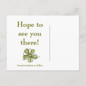 Carte Postale Faire-part enregistrer la date verte (Dos)