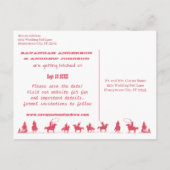 Carte Postale Faire-part Enregistrer la date Western Saddle Pink Cowboy Cas (Dos)