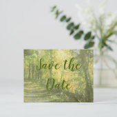 Carte Postale Faire-part Enregistrer la forêt rustique de date (Debout devant)