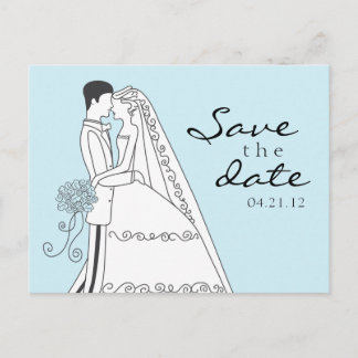 Carte Postale Faire-part Enregistrer la mariée de date et la pièce 02