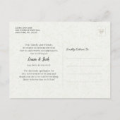 Carte Postale Faire-part Enregistrer la nouvelle date Chic Mariage Postpone (Dos)