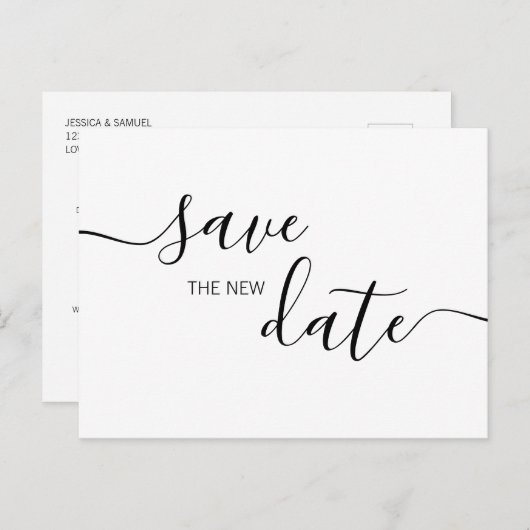 Carte Postale Faire-part Enregistrer la nouvelle date Discours social Enreg (Devant / Derrière)