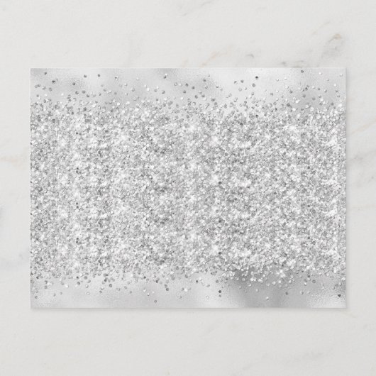 Carte Postale Faire-part Enregistrer la Parties scintillant Date Silver Bal (Dos)