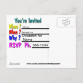 Carte Postale Faire-part Enregistrer La Patinée De Date (Dos)