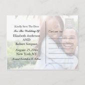 Carte Postale Faire-part Enregistrer la photo Date simple (Dos)