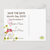 Carte Postale Faire-part Enregistrer la photo de date, inséparables (Dos)