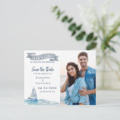 Carte Postale Faire-part Enregistrer la photo de la date (Debout devant)