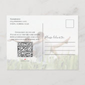 Carte Postale Faire-part Enregistrer la photo de la date élégante code QR S (Dos)