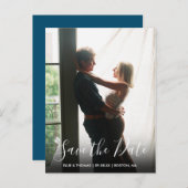 Carte Postale Faire-part Enregistrer la photo moderne avec un script élégan (Devant / Derrière)