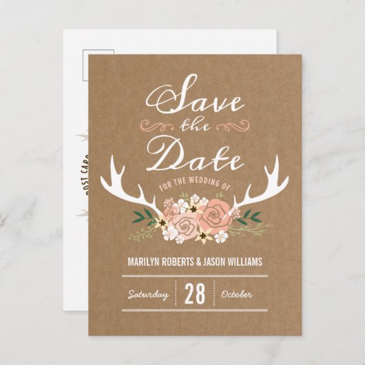 Carte Postale Faire-part Enregistrer l'analyseur de dates (Devant / Derrière)