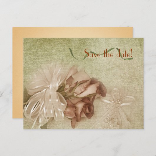 Carte Postale Faire-part Enregistrer le bouquet de rose Date (Devant / Derrière)