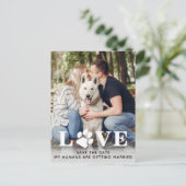 Carte Postale Faire-part Enregistrer le Mariage Date Chien (Debout devant)