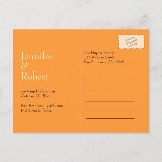 Carte Postale Faire-part Enregistrer le Mariage de date (Dos)