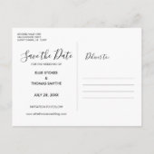 Carte Postale Faire-part Enregistrer le script de date photo (Dos)