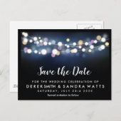 Carte Postale Faire-part Enregistrer les lumières lumineuses de date (Devant / Derrière)