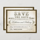 Carte Postale Faire-part enregistrer les tickets de date ZOO SAFARI (Devant / Derrière)