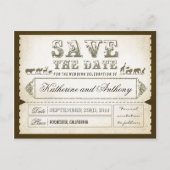 Carte Postale Faire-part enregistrer les tickets de date ZOO SAFARI (Devant)