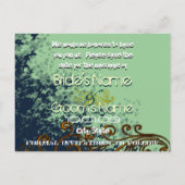 Carte Postale Faire-part Enregistrer les tourbillons de la feuille de date  (Dos)