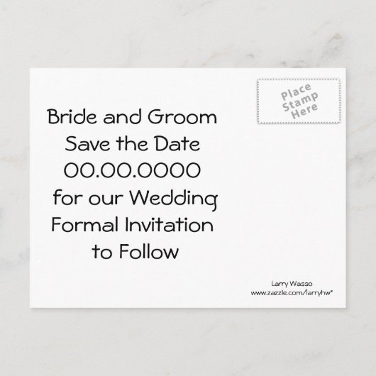 Carte Postale Faire-part Enregistrer l'événement Date et le Mariage (Dos)