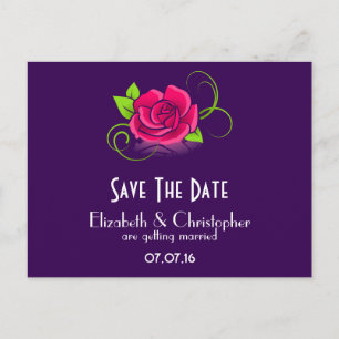 Carte Postale Faire-part Enregistrer L'Illustration Date Rose