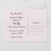 Carte Postale Faire-part Enregistrer l'invitation du 60e anniversaire du pa (Dos)