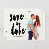 CARTE POSTALE FAIRE-PART ENREGISTRER NOTRE DATE | ENREGISTRER LA DATE D'ANN (Devant / Derrière)