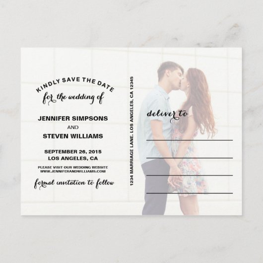 CARTE POSTALE FAIRE-PART ENREGISTRER NOTRE DATE | ENREGISTRER LA DATE D'ANN (Dos)