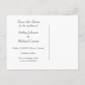 Carte Postale Faire-part Enregistrer notre date Mariage photo de la typogra (Dos)