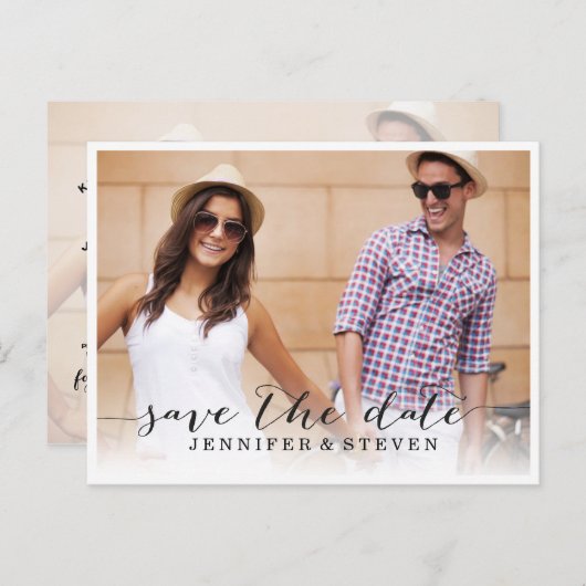 Carte Postale Faire-part Enregistrer notre photo Date (Devant / Derrière)