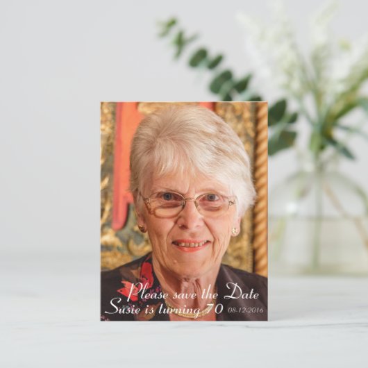 Carte Postale Faire-part Enregistrez la date (Debout devant)