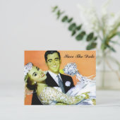 Carte Postale Faire-part enregistrez la date (Debout devant)