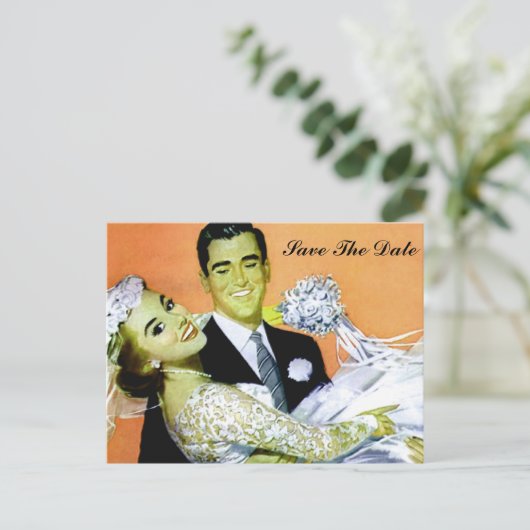 Carte Postale Faire-part enregistrez la date (Debout devant)