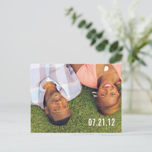 Carte Postale Faire-part Enregistrez La Date ! (Debout devant)