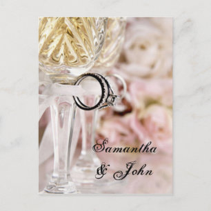 Carte Postale Faire-part Enregistrez la date - Anneaux de mariage