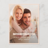 Carte Postale Faire-part Enregistrez la date Calligraphie Photo Rose Mariag (Devant)