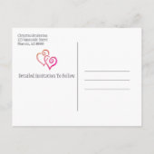 Carte Postale Faire-part Enregistrez la date de la fête de mariage coeurs o (Dos)