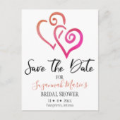 Carte Postale Faire-part Enregistrez la date de la fête de mariage coeurs o (Devant)