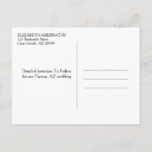 Carte Postale Faire-part Enregistrez la date de mariage personnalisée avec  (Dos)