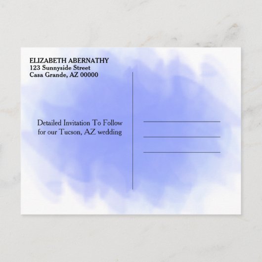 Carte Postale Faire-part Enregistrez la date de mariage personnalisée avec  (Dos)