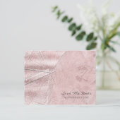 Carte Postale Faire-part Enregistrez la date en cristal de verre rose scint (Debout devant)