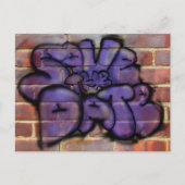 Carte Postale Faire-part Enregistrez la date Graffiti (Devant)