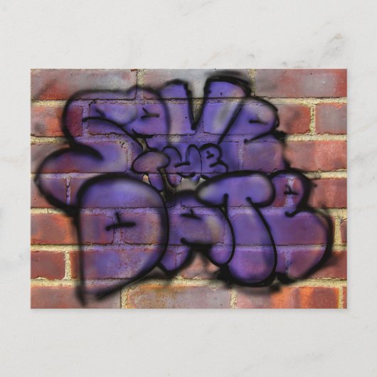 Carte Postale Faire-part Enregistrez la date Graffiti (Devant)