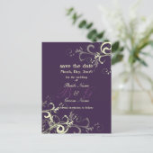 Carte Postale Faire-part Enregistrez la date, la crème monogramme tourbillo (Debout devant)