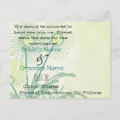 Carte Postale Faire-part Enregistrez la date mariage floral vert lime doré (Dos)