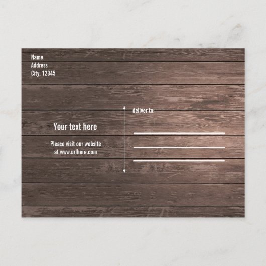 Carte Postale Faire-part Enregistrez la date Moderne Rustique Bois & Lace P (Dos)