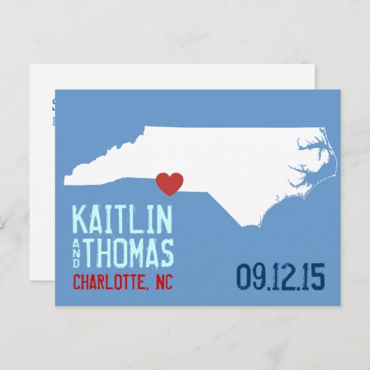 Carte Postale Faire-part Enregistrez la date - Personnalisable - Caroline d (Devant / Derrière)