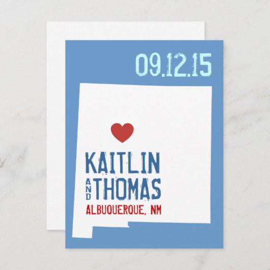 Carte Postale Faire-part Enregistrez la date - Personnalisable - Nouveau-Me (Devant / Derrière)