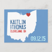 Carte Postale Faire-part Enregistrez la date - Personnalisable - Ohio (Devant)