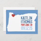Carte Postale Faire-part Enregistrez la date - Personnalisable - Oregon (Devant / Derrière)