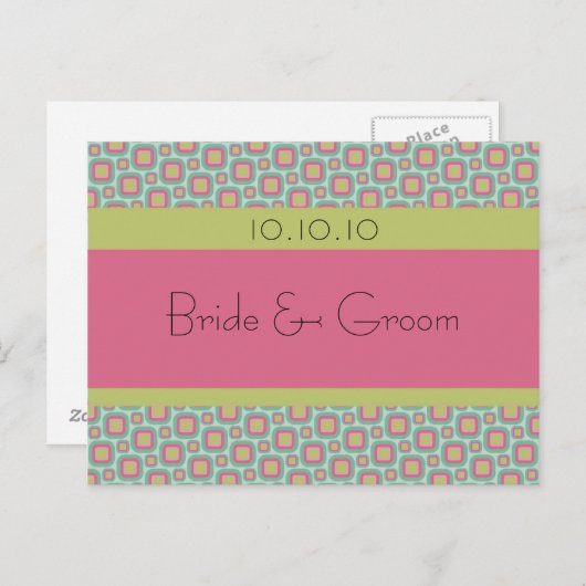 Carte Postale Faire-part Enregistrez la date Rétro (Devant / Derrière)